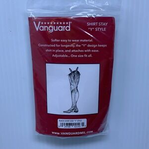 Vanguard Mens OS Black Y Style Adjustable Military Uniform Shirt Stay Garters